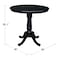 International Concepts Round 36 in Round Top Pedestal Table, 34.9 inH, Black, 36 W, 36 L, 35.1 in H, Wood, Black K46-36RT-6B - alternate 3